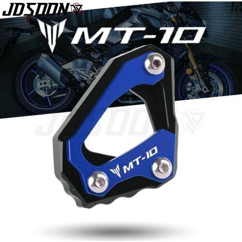 Motorcycle Kickstand Foot Side Stand Extension Pad Support Plate For YAMAHA MT-10 MT10 /FZ-10 FZ10 2016 2017 2018 Aluminum