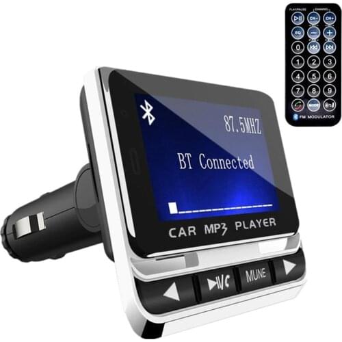 FM12B 1.44 Inch LCD Bluetooth Car MP3 Player Handsfree Wireless FM Transmitter Radio Adapter USB Car Charger Remote Control