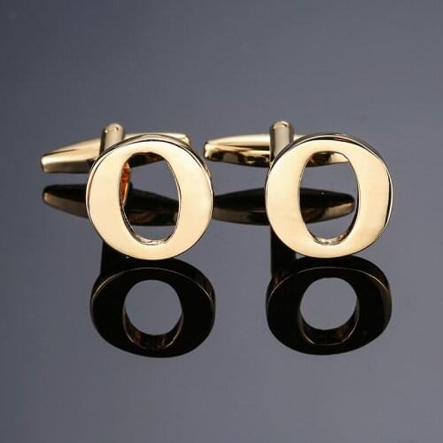 DY new High-quality Brass material English Golden English alphabet O Cufflinks Mens French shirt Cufflinks free shipping