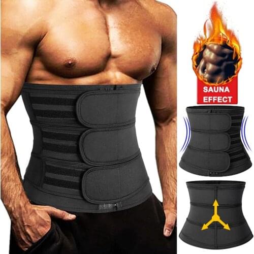 Mens Workout Waist Trainer Corset Neoprene Body Shaper Sauna Sweat Trimmer Waist Cincher Slimming Belly Belts Faja Shapewear