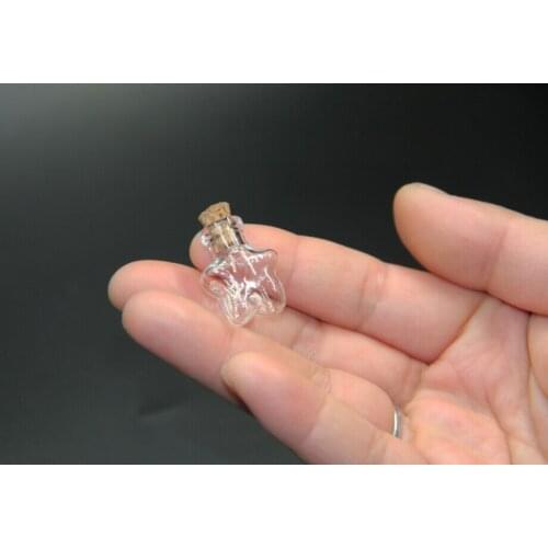 New Clear Star Shape Mini Wish Craft Message Glass Wish Bottles Jars Vial with Cork Cute Lovely DIY Wedding Decor Gift 500pcs