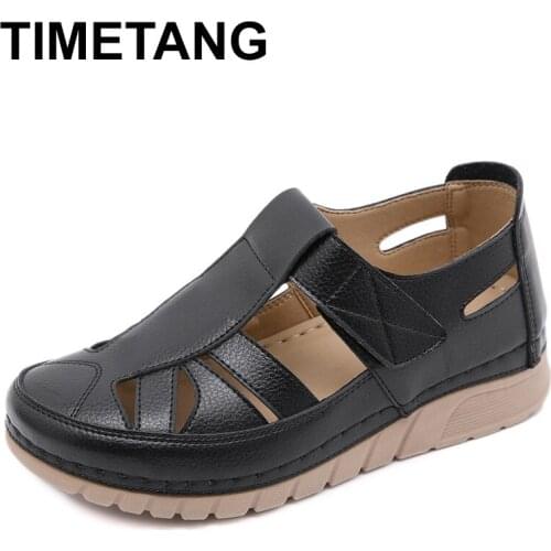 TIMETANGEurope and the United States single shoes car wedges lightsome hollow out cool mom fall big yards