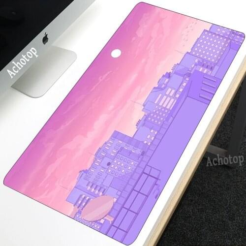 Pink anime Kawaii Moon Landscape Aesthetics art Mouse Mat Game Mouse Pad Round mouse Mat Anti Slip Gaming Mouse mat 900x400x4mm