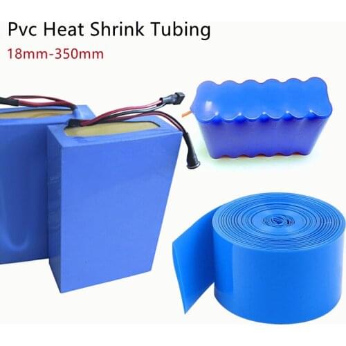 2M PVC Heat Shrink Tube Blue Shrinkable Cable Sleeve 18-350mm Used For 18650 Lithium Battery Pack Insulating Sleeve Shrink Tube