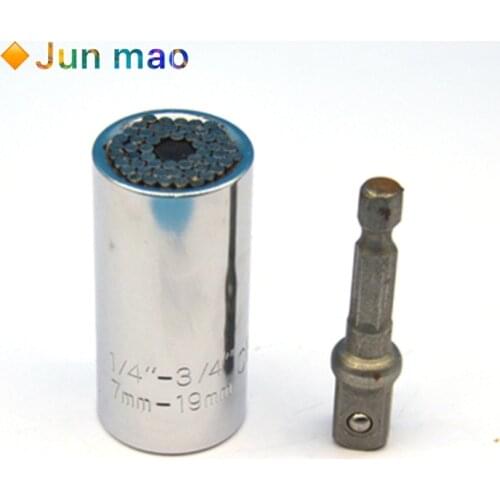 Universal Torque Wrench Head Set Socket Sleeve 7-19mm Power Drill Ratchet Bushing Spanner Key Magic Grip Multi Hand Tools