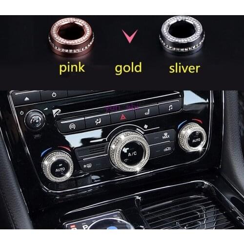 3 pcs 3 Colors opinions Car Air Conditioning Volume Knob Decoration Sticker Car-styling For Jaguar XJ XJL accessories upgrade