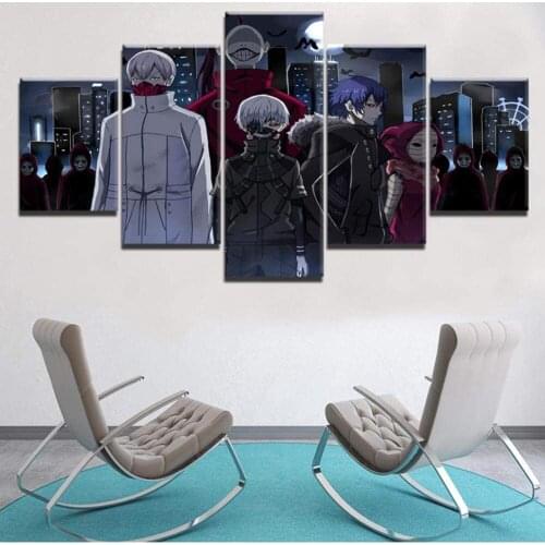 5 Piece Wall Art Canvas Prints Anime Figure pictures Manga Tokyo Boy Posters Home Decor Modern Bedroom Decoration Paintings