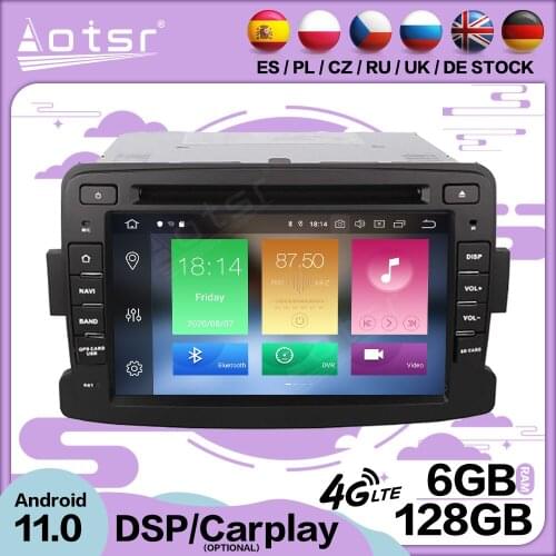 6+128G Carplay Android 11 For Renault Duster 2012 2013 2014 2015 2016 Car GPS Video Player Radio Receiver Audio Stereo Head Unit