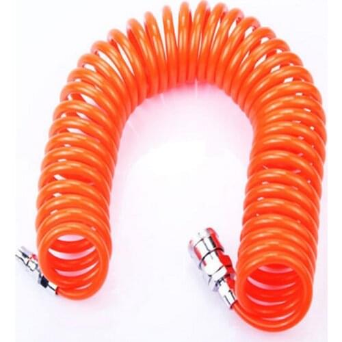 6M Polyurethane PU Air Compressor Hose Tube Pneumatic Hose Pipe With Connector PP20 Spring Spiral Pipe for Compressor Air Tool