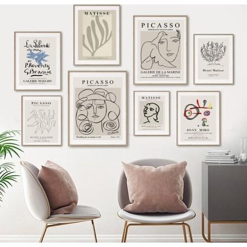 Abstract Matisse Picasso Girl Bird Coral Nordic Posters And Prints Wall Art Canvas Painting Wall Pictures For Living Room Decor