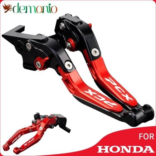 Motorcycle Accessories Folding Extendable Brake Clutch Levers with logo Fits For HONDA PCX 125/150 PCX125 PCX150 PCX-125 PCX-150
