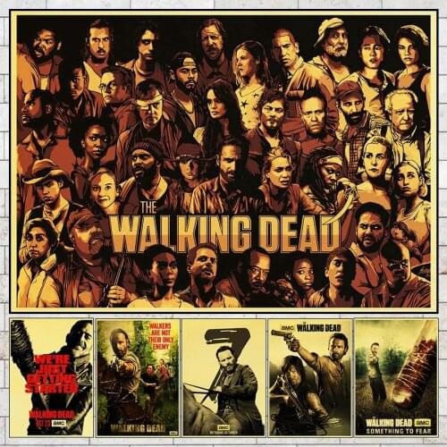 American TV Series The walking dead Posters Kraft Paper Printed Wall Posters Good Quality Wall Art Painting Wall stickers
