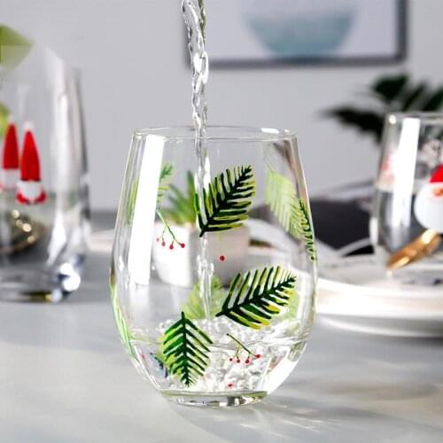 Household Drinking Cup Creative Cartoon Transparent Thickened Glasses Beer Juice Beverage High Temperature Resistant Tea Cups