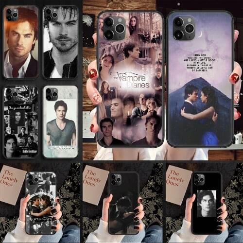 Damon Salvatore The Vampire Diaries Phone Case Cover Hull For iphone 5 5s se 2 6 6s 7 8 12 mini plus X XS XR 11 PRO MAX black