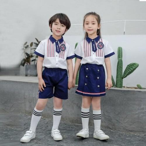 Kids School Uniform Baby Girl Clothing Set Children Class Suit Set Kids Outfit Boys Summer Suit Dress Kindergarten Suit
