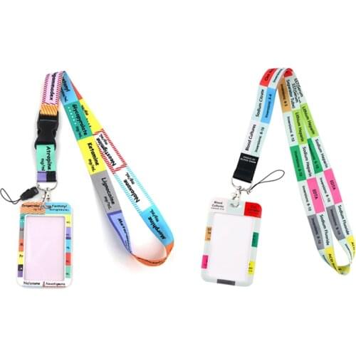 G1985 Cartoon Blood Draw Doctor Nurse Lanyard Card Holder ID Holder Bus Card Holder Staff Card With With buckle Lanyard