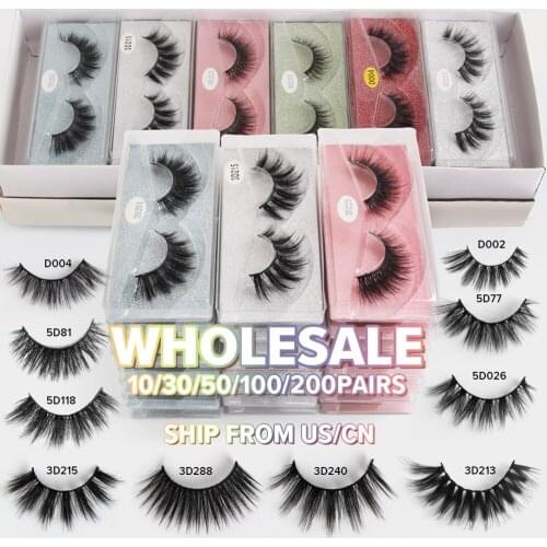 MAGEFY 10/30/50/100 Pairs Thick Mink Eyelashes Wholesale Lashes Soft Volume Natural Eyelasehs Makeup 3d Mink Lashes In Bulk
