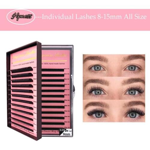 Individual Lashes Eyelash Extension Long Soft Natural Black Matte Mink Silk Premium Long Classic C/D/D+Curl Makeup For Salon