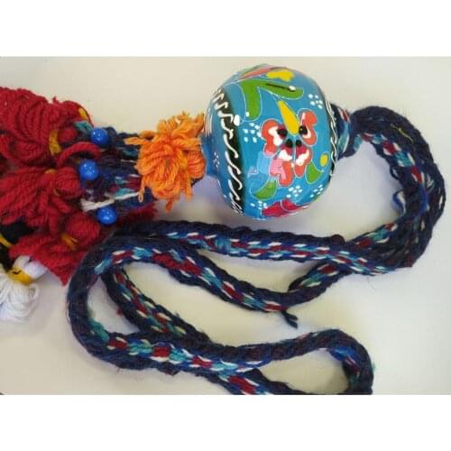 Ceramic Blue Sphere Wall Pendant Turkish Handmade Amulet for Wall Hanging Boho Home Decor Made in Turkey