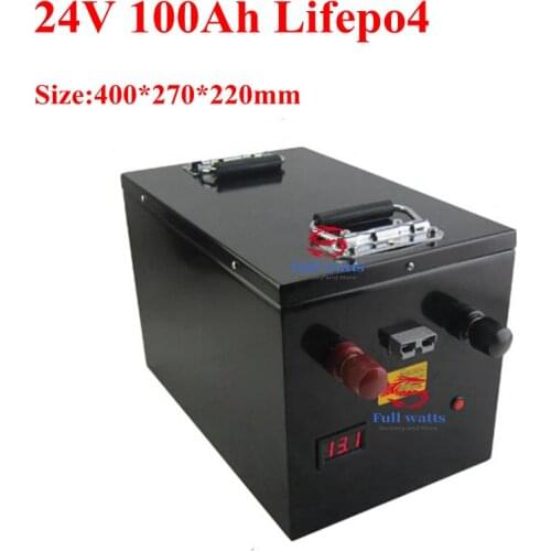24V 100AH Electric bicycle lifepo4 not Lithium ion Battery 24V Solar Golf Car lipo Battery + 10A charger