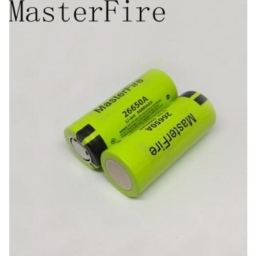 MasterFire 10pcs/lot 100% Original Battery For Panasonic 26650A 3.7V 5000mAh High Capacity 26650 Rechargeable Lithium Batteries