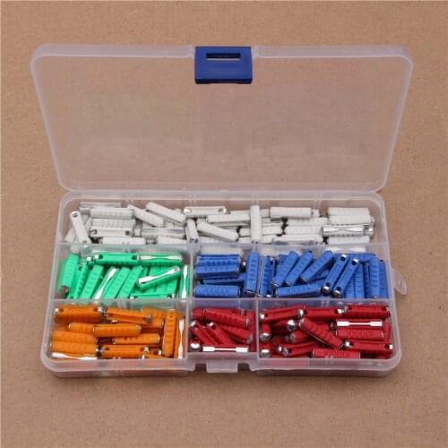 200PCS Dia 6mm Continental Car Fuses Type For Vintage Classic Cars White Green Blue Orange Red Ceramic Automotive Fuse Set