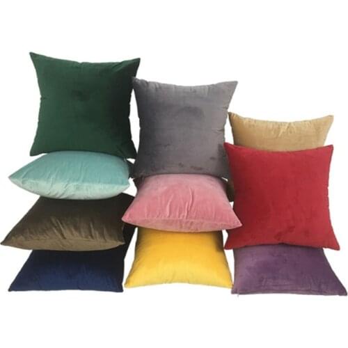 New 1pc Velvet Solid Color Pillow Siesta Pillow Cover Super Soft Sofa Cushion Childrens Room Decoration League Home Decor