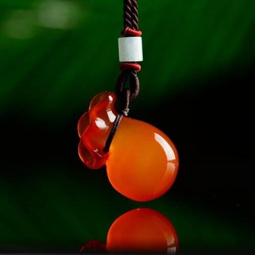 100% Natural ice seed chalcedony red agate bag Pendant Necklace to attract money bag Male and female pendants