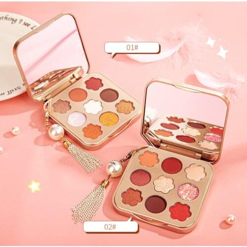 9 Color Pearly Eye Shadow Palette Sequins Glitter Matte Eye Shadow Lasting Shiny Minerals Eye Shadow Powder Cosmetics TSLM1