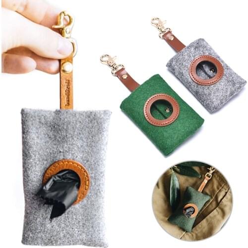 Portable Outdoor Light Pet Dog Poop Bag Dispenser with Reflective Rope Handle Cleaning Waste Garbage Box Pet Supplies