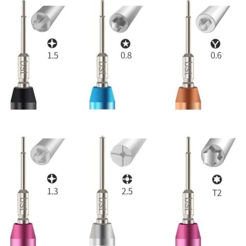 Precision 3D Screwdriver P2 0.8 Pentalobe 0.6 Tri-Wing 1.3 Cross 1.5 Cross 2.5 Phillips T2 for iPhone X CellPhone Repair Tools