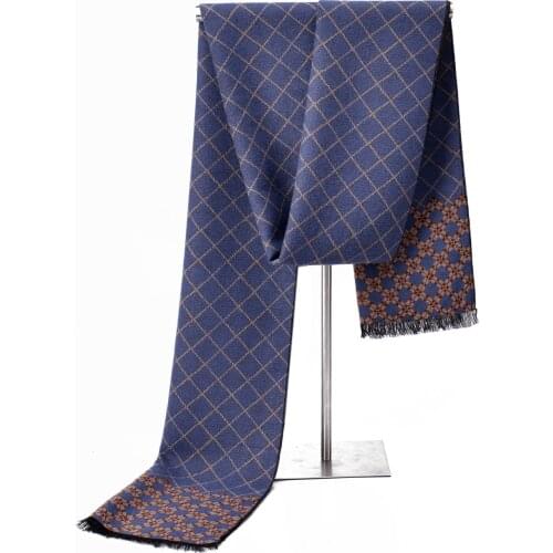 Dropshipping 2020 Men Winter Scarf Luxury Brand Plaid Designer Men Cashmere Scarves Tassel Neckerchief Chic Soft Warm Shawl Wrap