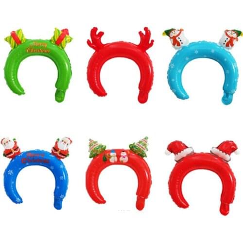 Christmas hair hoop foil balloons, headband ballon Xmas party supplies kids toys 120 pcs/lot