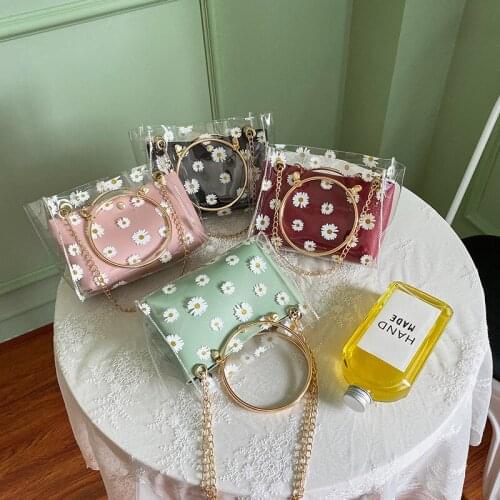 Crossbody Bags for Women 2020 Summer and Autumn New Daisy Print Pattern Jelly Women Bags One Shoulder Portable Female Bag