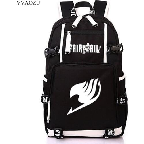 Fairy Tail School Book Bag Luminous Backpack For Teenagers Nylon Large Capacity Students Shoulder Travel Bags Mochila Escolar