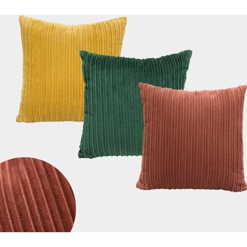 Solid Color Sofa Velvet Rectangle Soft Throw Pillows Cases for Couch Nordic Striped Folds Decorative Cushions Cover Home Decor