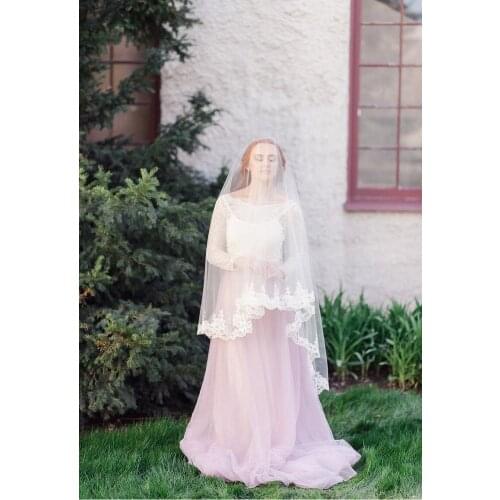 Up.Sky 2M One Layer Lace Edge Ivory Cathedral Wedding Veil Long Bridal Veil Wedding Accessories Veu de Noiva
