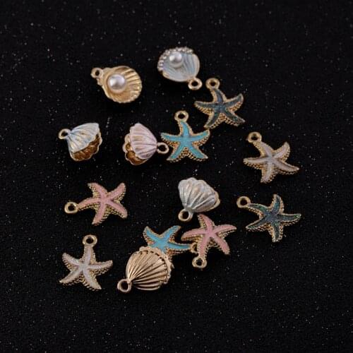 Xinyao 10pcs/lot Nice Conch Sea Shell Charms Ocean Starfish Anklet Pendants For Bracelet Necklace DIY Craft