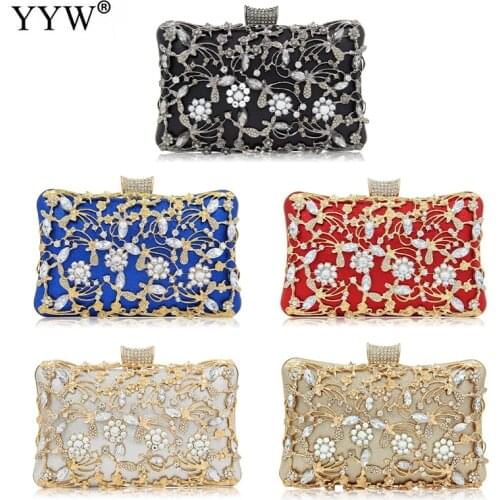 Women Rhinestone Clutch Bags gold purse Handbag Luxury Wedding Beaded elegant Crystal Evening Bag Diamond silver Shoulder Bags