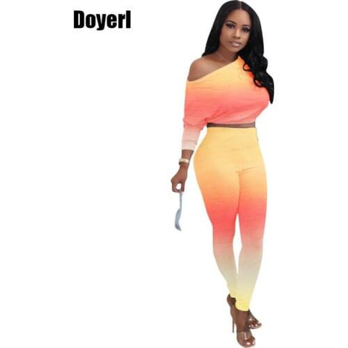 Tie Dye Two Piece Outfits for Women Fall Club Festival Clothing Crop Top Bodycon Pants Set Tracksuit Women 2 Piece Set Autumn
