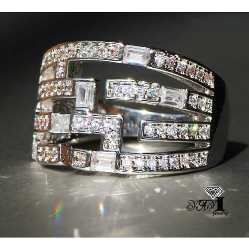 YaYI Jewelry Top Quality Princess Cut AAA+ White Zirconia Silver Color Engagement Wedding Heart Party Butterfly Rings Gifts