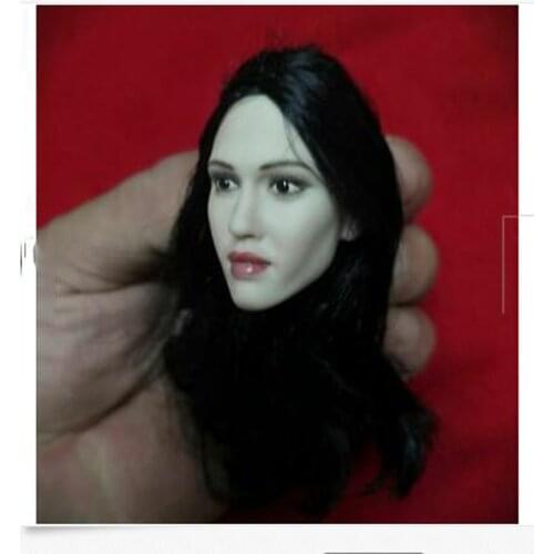 1/6 European Female Head Carving Pale Beauty Girl Head Model F 12'' Phicen Body