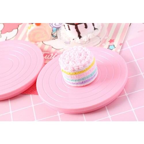 1PC 360 Rotating Cake Turntable With Scale Revolving Cake Plastic Lightweight Flexible Tool Cookie Biscuits Decorating Q 004
