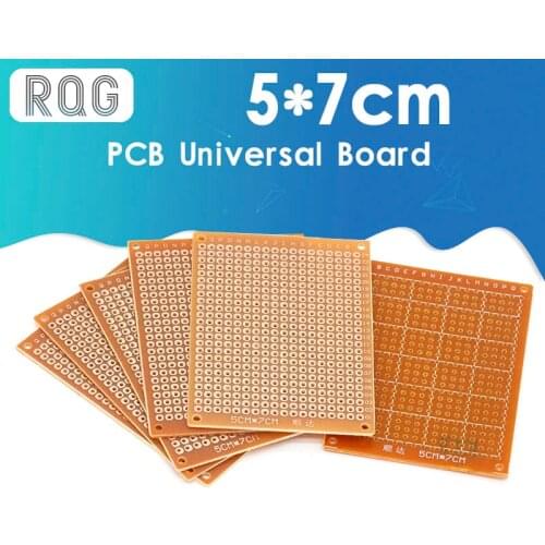 10Pcs 5*7 PCB 5x7 PCB 5cm 7cm DIY Prototype Paper PCB Universal Board yellow