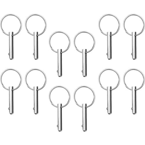 12pcs Marine Stainless-Steel Bimini Top Quick Release Ball Pin 1/4" Diameter