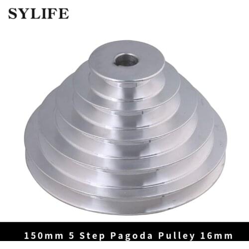 16mm Bore Outter Dia 54-150mm 5 Step A Type V-Belt Pagoda Pulley Belt
