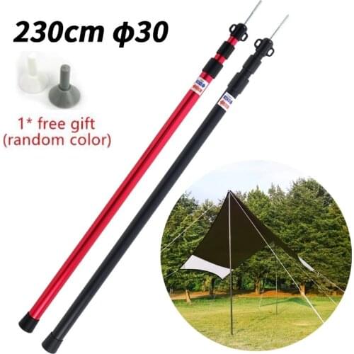2.3m Alloy Outdoor Folding Ultralight Sun Shelter Support Rod Tarp Beach Tent Pole Reinforced Aluminium Tent Telescopic Accessor