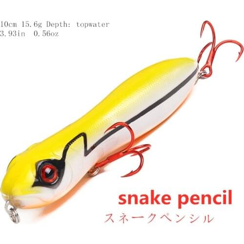 2021 New 10cm15.6g Fishing Lures 3D eyes bionic artificial hard bait with high carbon hoook snakehead Floating Wobbler bait Pesc