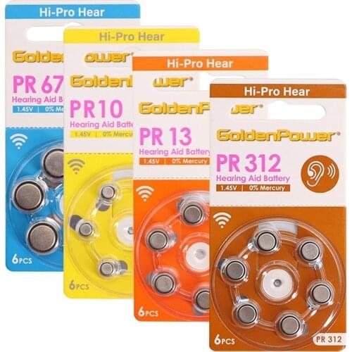 30/50Pcs A10/LR44 Hearing Aid Batteries /A13/A312/A675/LR754 Hearing Aids Accessories PR10/PR13/PR312/PR675 Battery