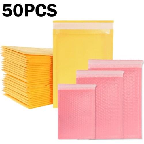 50PCS/Lot Courier Self Seal Envelope Bags Lined Foam Bubble Mailers Padded Mailing Bag Waterproof Postal Packaging Shipping Bag